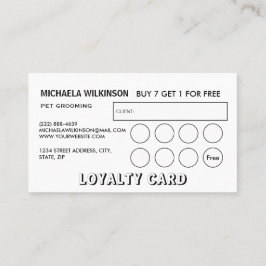 ホワイトドッグポーオンブラックペットグルーミングサービス ロイヤリティカード