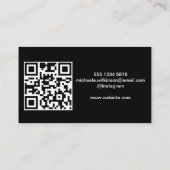 ホワイトドッグポーオンブラックペットグルーミングサービス 名刺 (裏面)