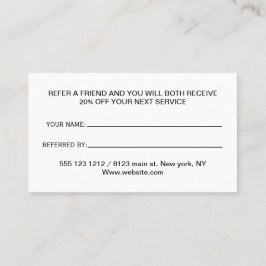 ホワイトドッグポーオンブラックペットグルーミングサービス 紹介カード