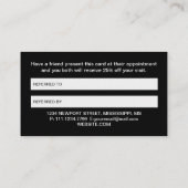 ホワイトドッグポーオンブラックペットグルーミングサービス 紹介カード (裏面)