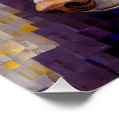 ホワイトドッグモザイク金ゴールドポデコクリムトスタイル ポスター (コーナー)