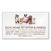 ホワイトドッグ行動主義ホームペットホテル マグネット名刺 (正面)