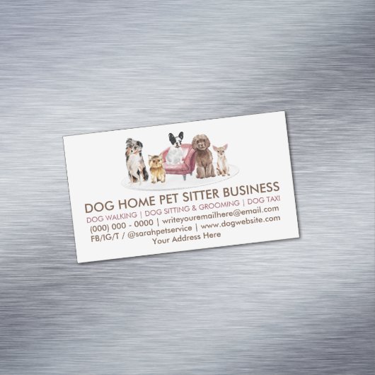 ホワイトドッグ行動主義ホームペットホテル マグネット名刺 (インサイチュ)