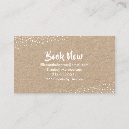 ホワイトドットサロンメイクアップ美容師クラフト 名刺 (裏面)