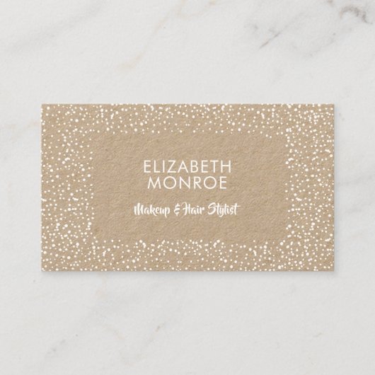 ホワイトドットサロンメイクアップ美容師クラフト 名刺 (正面)