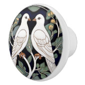 ホワイトドブバードアールヌーボードブバードアールデコ セラミックノブ (右)