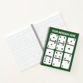 ホワイトドミノオングリーンパーソナライズされた ノートブック (内部)