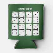 ホワイトドミノオングリーンパーソナライズされた 缶クーラー (正面)