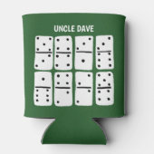 ホワイトドミノオングリーンパーソナライズされた 缶クーラー (裏面)