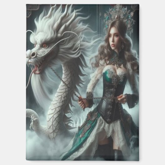 ホワイトドラゴンとタマーマグネット マグネット (正面)