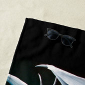 ホワイトドラゴンウーマンファンタジーオーロラ ビーチタオル (インサイチュ)