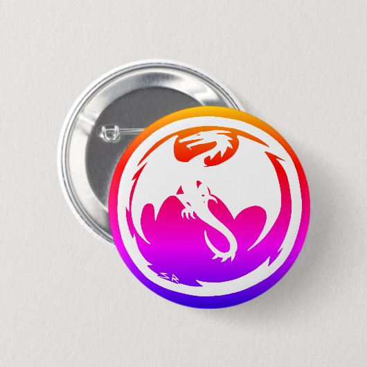 ホワイトドラゴンネオンボタン 缶バッジ (正面&裏面)