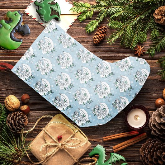 ホワイトドラゴンバラスノーブラウン スモールクリスマスストッキング