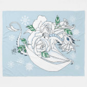 ホワイトドラゴンバラスノーブラウン フリースブランケット (正面(横))