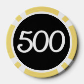 ホワイトドラゴンブラックイエロー500ストライプのトランプのポーカーチップ ポーカーチップ (裏面)