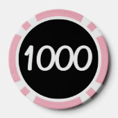 ホワイトドラゴンブラックピンク1000ストライプのトランプのポーカーチップ ポーカーチップ (裏面)