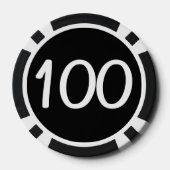 ホワイトドラゴンブラックブラック100ストライプのトランプのポーカーチップ ポーカーチップ (裏面)
