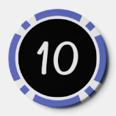 ホワイトドラゴンブラックブルー10ストライプのトランプのポーカーチップ ポーカーチップ (裏面)