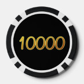 ホワイトドラゴンブラックブロック金ゴールド10Kストライプのトランプのポーカーチップ ポーカーチップ (裏面)