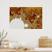 ホワイトドラゴン – フラクタルアート ポスター (キッチン)