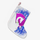 ホワイトドラゴンIムーンホリデイ(ブルーオーナメント) スモールクリスマスストッキング (正面 (吊り時))