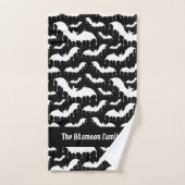 ホワイトドリッピングこうもりゴシックゴシックヴァンパイアファミリー バスタオルセット (ハンドタオル)