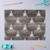 ホワイトドレスとバラオンウッドデコパージュ 薄葉紙 (クラフト)