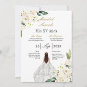 ホワイトドレスのキンセアニラ招待 招待状 (正面)