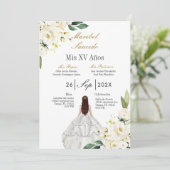 ホワイトドレスのキンセアニラ招待 招待状 (スタンド正面)