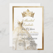 ホワイトドレスのキンセアニラ 招待状 (正面/裏面)