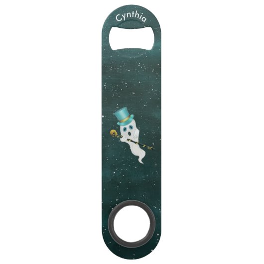 ホワイトドレスアップ幽霊ナイトスカイハットスカル杖 スピード栓抜き (正面)