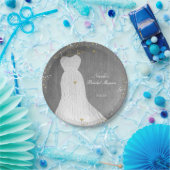 ホワイトドレスオン金ゴールドハンガーブライダルシャワーパーティー ペーパープレート (パーティー)