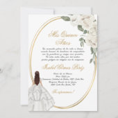 ホワイトドレスキンセアニェラシルエット 招待状 (正面)