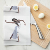 ホワイトドレスダンサーサンダー_コーブバルーン キッチンタオル (四つ折り)