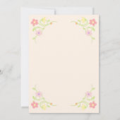 ホワイトドレスプリンセスフローラピーチ誕生日 招待状 (裏面)