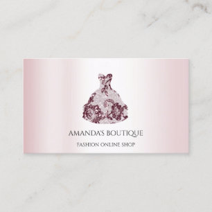 ホワイトドレスロゴファッション結婚のイベントBurgundy 名刺
