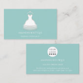ホワイトドレスロゴ結婚ファッションイベントアクア 名刺 (正面/裏面)