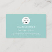 ホワイトドレスロゴ結婚ファッションイベントアクア 名刺 (裏面)