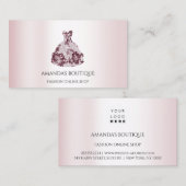 ホワイトドレスロゴ結婚ファッションイベントブルゴーニュ 名刺 (正面/裏面)