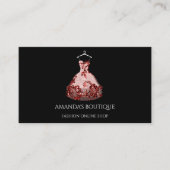 ホワイトドレスロゴ結婚ファッションイベント赤黒 名刺 (正面)