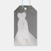ホワイトドレス金ゴールドハンガーブライダルシャワーパーティーの好意 ギフトタグ (裏面)