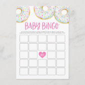 ホワイトドーナツ赤ちゃんシャワービンゴゲームカード エンクロージャーカード (正面)