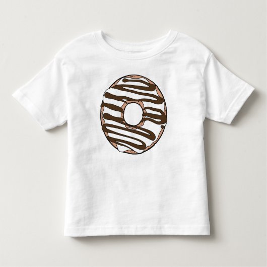ホワイトドーナツ,ドーナツ,チョコレート,アイシング,つや消し トドラーTシャツ (正面)