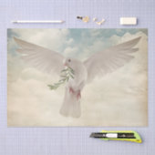 ホワイトドーブオリーブブランチウォーターカラー 薄葉紙 (クラフト)