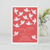 ホワイトドーブオリーブブランチメリーリトルベビーシャワー 招待状 (スタンド正面)
