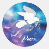 ホワイトドーブクラシックラウンドステッカー ラウンドシール (正面)