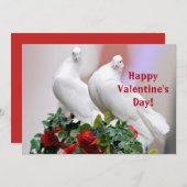 ホワイトドーブスバレンタインデーフラットカード サンキューカード (正面/裏面)