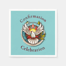 ホワイトドーブティール（緑がかった色）ブルー確認お祝い スタンダードカクテルナプキン