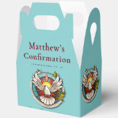 ホワイトドーブティール(緑がかった色)ブルー確認お祝い フェイバーボックス (見開き)