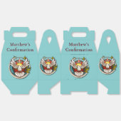 ホワイトドーブティール(緑がかった色)ブルー確認お祝い フェイバーボックス (見開き)